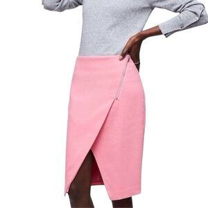 Loft Asymmetrical Envelope Hem Fleece Skirt Pink